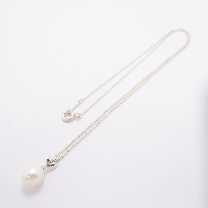 【6jfb0602-k】ティファニー ネックレス オリーブリーフ シルバー925 パール【中古】レディース