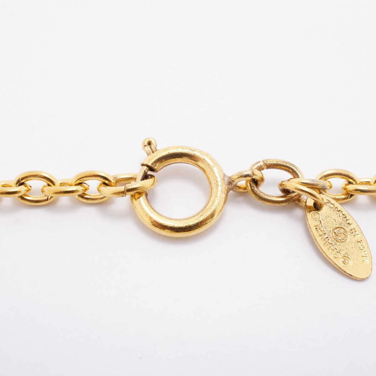 【6jfb0605-k】シャネル ネックレス ヴィンテージ ココマーク 丸型 サークル GPメッキ ゴールド【中古】レディース