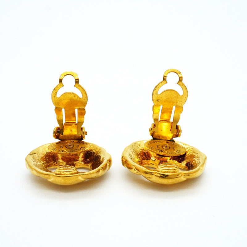 【6jfb0612-k】シャネル イヤリング ヴィンテージ ココマーク 丸型 サークル GPメッキ ゴールド【中古】レディース
