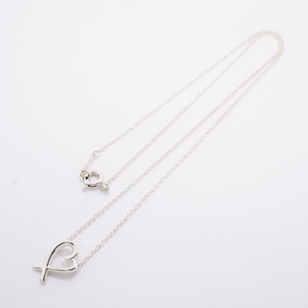 【6jfb0625-k】ティファニー ネックレス ラビングハート シルバー925【中古】レディース