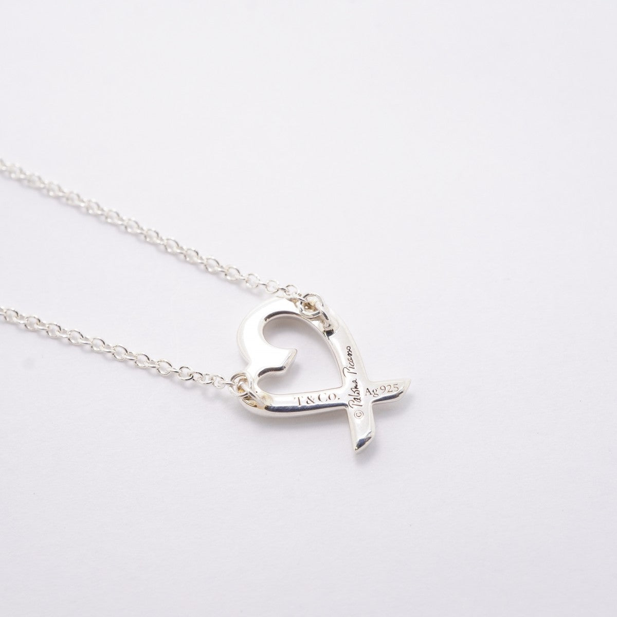 【6jfb0625-k】ティファニー ネックレス ラビングハート シルバー925【中古】レディース