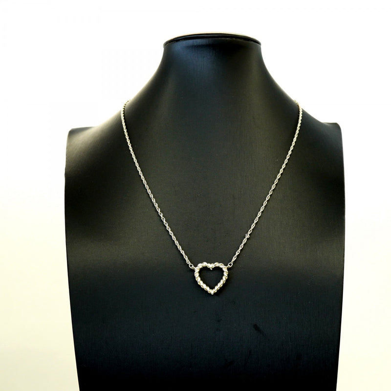 【6jfb0628-k】ティファニー ネックレス ツイストハート シルバー925【中古】レディース