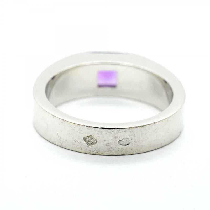 【6jfb0638】カルティエ リング タンク K18WG ホワイトゴールド アメジスト パープル ＃52【中古】レディース