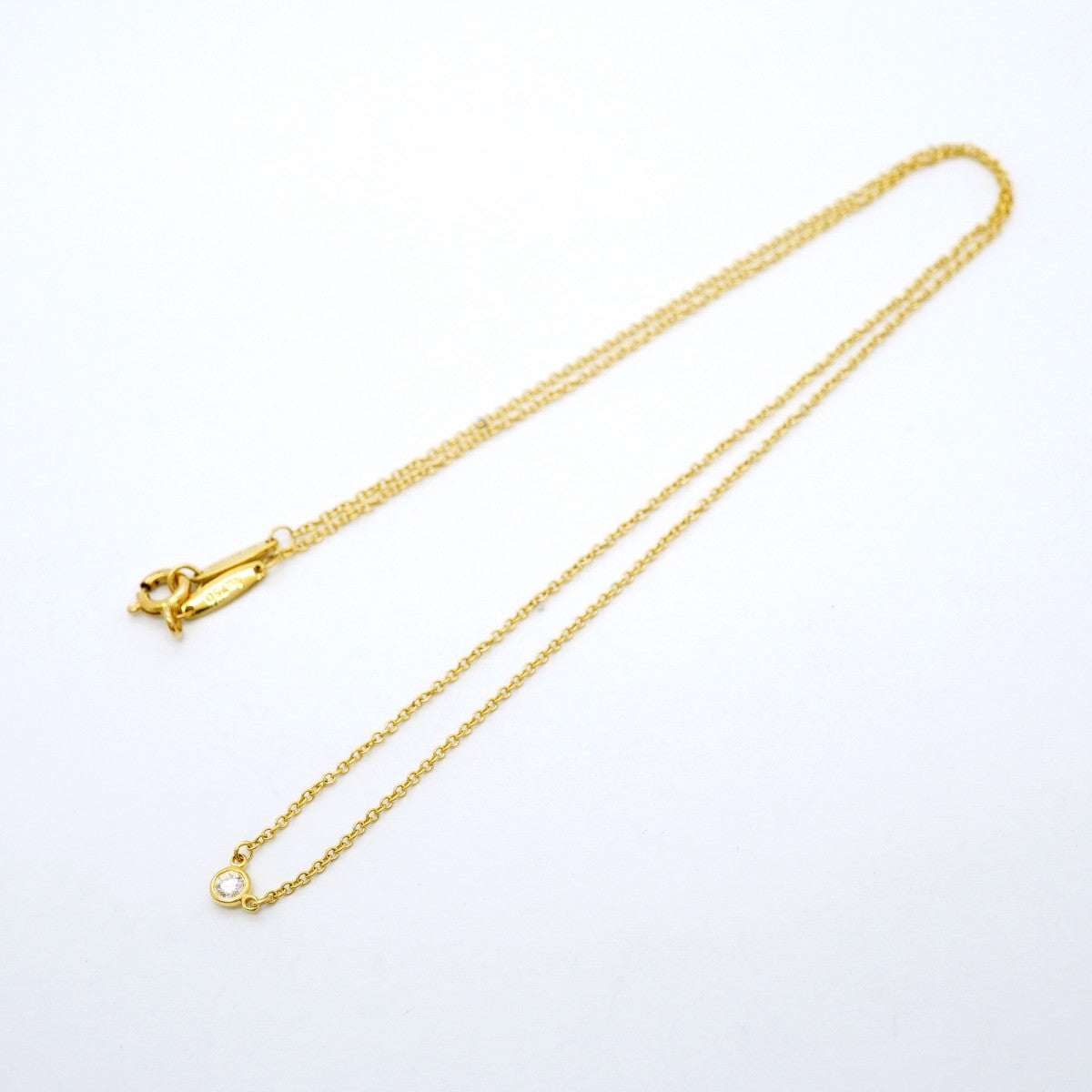 【6jfb0639】ティファニー ネックレス バイザヤード 1PD K18YG イエローゴールド ダイヤモンド【中古】レディース
