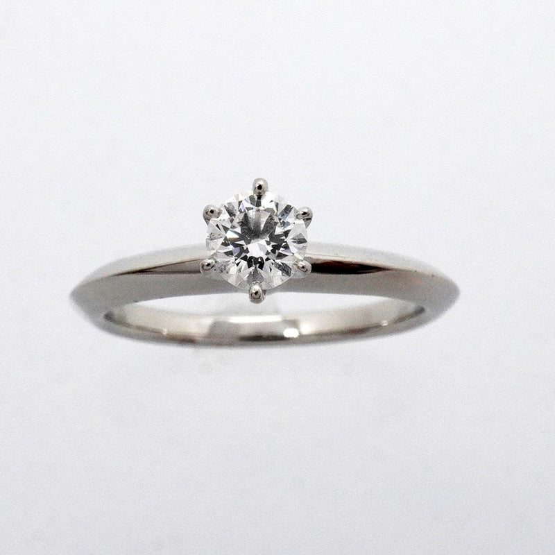 【6jfb0645】ティファニー リング ソリティア 1PD Pt950 プラチナ ダイヤモンド 0.28ct 6.5号【中古】レディース