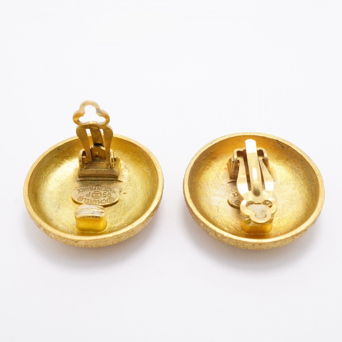【6jfb0648-k】シャネル イヤリング ヴィンテージ ココマーク 丸型 サークル GPメッキ ゴールド【中古】レディース