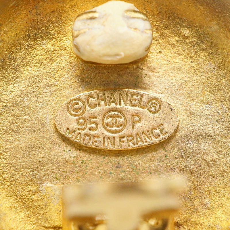 【6jfb0648-k】シャネル イヤリング ヴィンテージ ココマーク 丸型 サークル GPメッキ ゴールド【中古】レディース