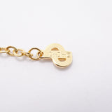 【6jfb0653-k】クリスチャンディオール ネックレス GPメッキ ラインストーン ゴールド【中古】レディース