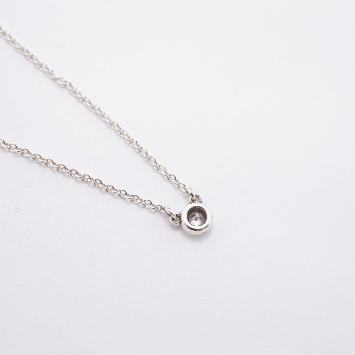 【6jfb0655-k】ティファニー ネックレス バイザヤード 1PD シルバー925 ダイヤモンド【中古】レディース