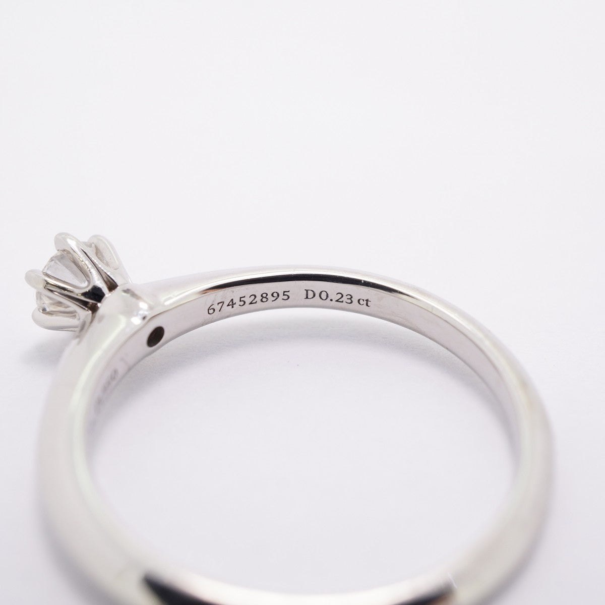 【6jfb0658】ティファニー リング ソリティア 1PD Pt950 プラチナ ダイヤモンド 0.23ct 11.5号【中古】レディース