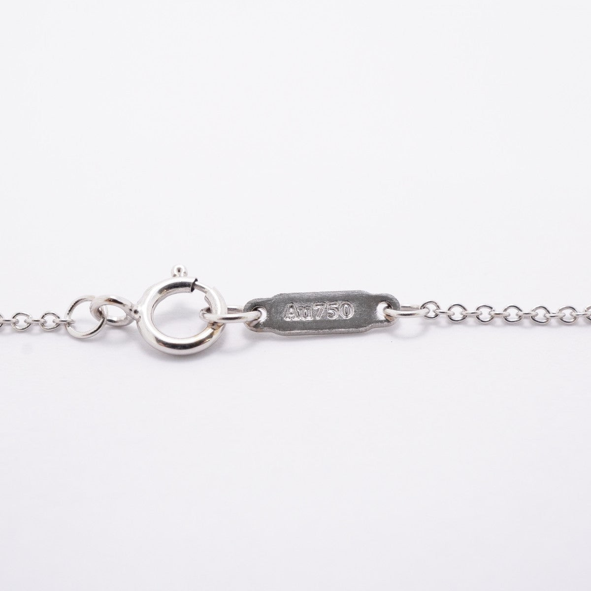 【6jfb0662】ティファニー ネックレス Tスマイル スモール K18WG ホワイトゴールド ダイヤモンド【中古】レディース