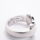 【6jfb0663】カルティエ リング 2C ブークルセ K18WG ホワイトゴールド ダイヤモンド ＃47【中古】レディース