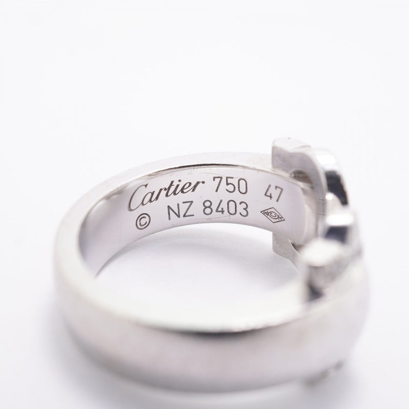 【6jfb0663】カルティエ リング 2C ブークルセ K18WG ホワイトゴールド ダイヤモンド ＃47【中古】レディース