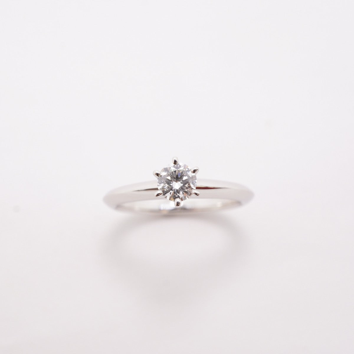 【6jfb0664】ティファニー リング ソリティア 1PD Pt950 プラチナ ダイヤモンド 0.26ct 6.5号【中古】レディース