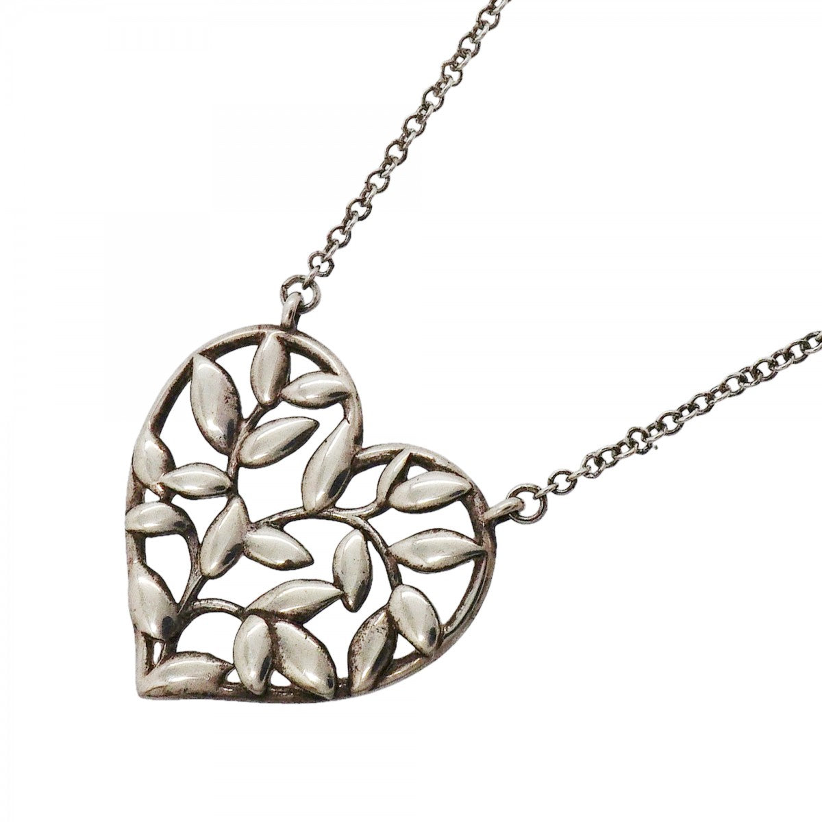 【6jfb0674-k】ティファニー ネックレス オリーブリーフ/ハート シルバー925【中古】レディース