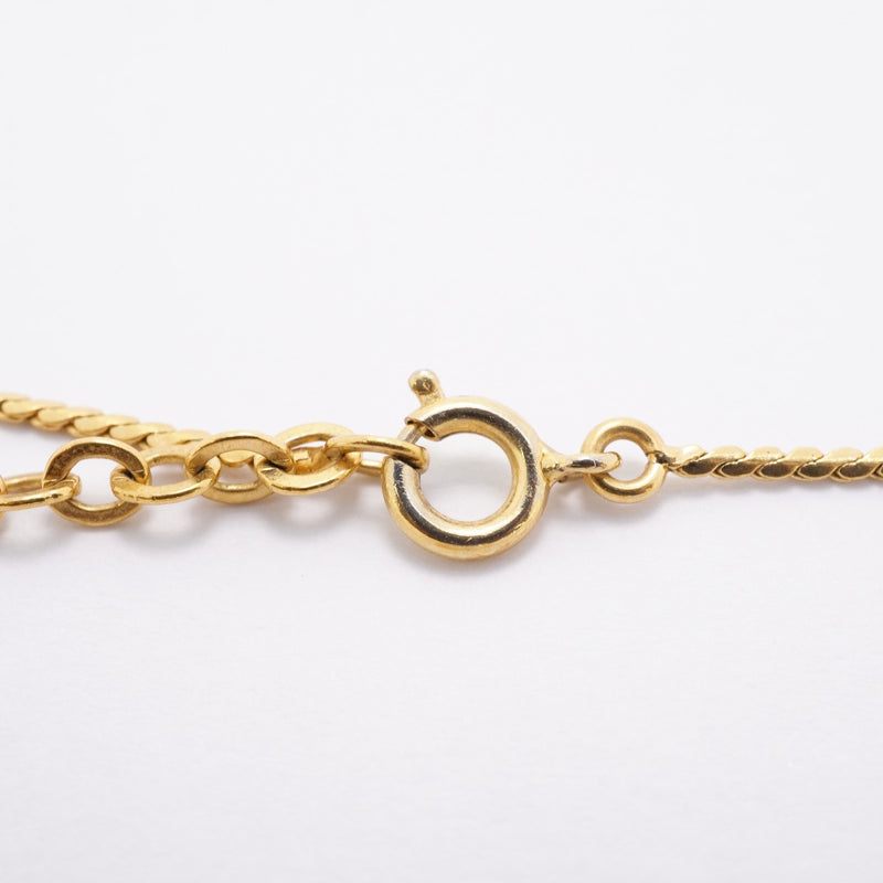 【6jfb0684-k】クリスチャンディオール ネックレス GPメッキ ラインストーン ゴールド【中古】レディース