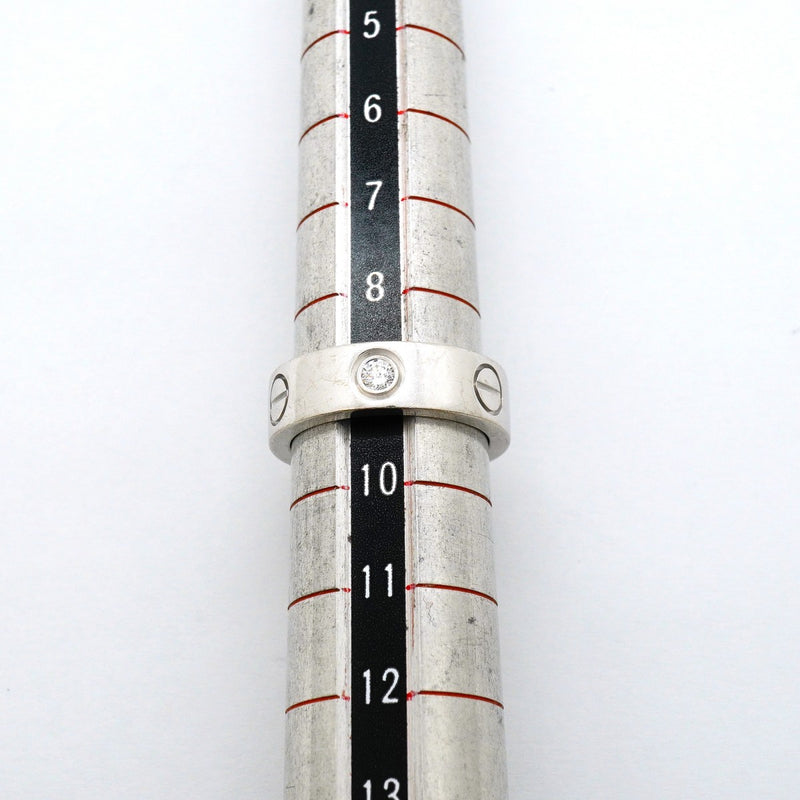 【6jfb0688】カルティエ リング ラブ 3PD K18WG ホワイトゴールド ダイヤモンド ＃49【中古】レディース