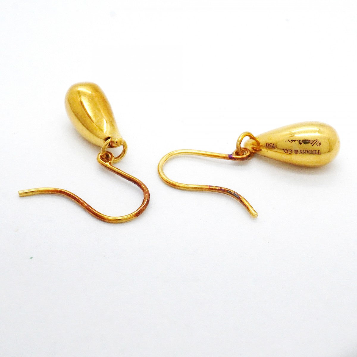 【6jfb0692】ティファニー ピアス ティアドロップ K18YG イエローゴールド【中古】レディース