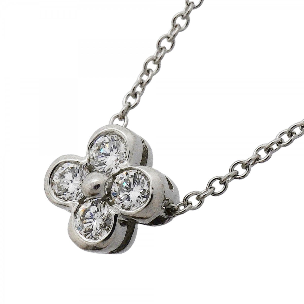 【6jfb0694】ティファニー ネックレス ベゼルセット 4PD Pt950 プラチナ ダイヤモンド【中古】レディース