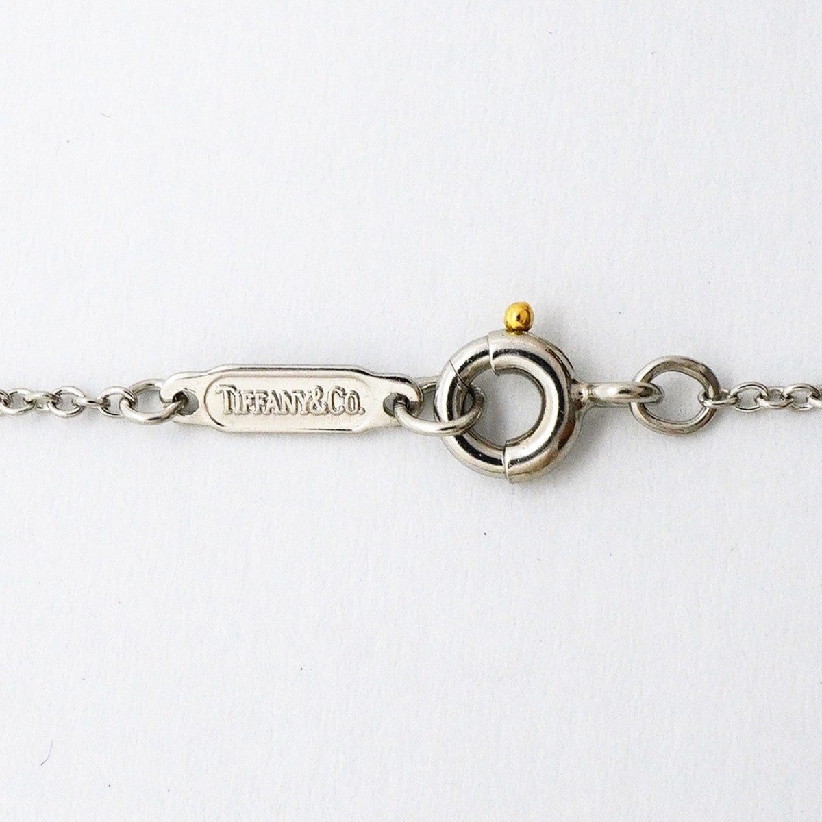 【6jfb0694】ティファニー ネックレス ベゼルセット 4PD Pt950 プラチナ ダイヤモンド【中古】レディース