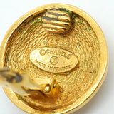 【6jfb0702】シャネル イヤリング ヴィンテージ ココマーク マトラッセ 丸型 サークル GPメッキ ゴールド【中古】レディース