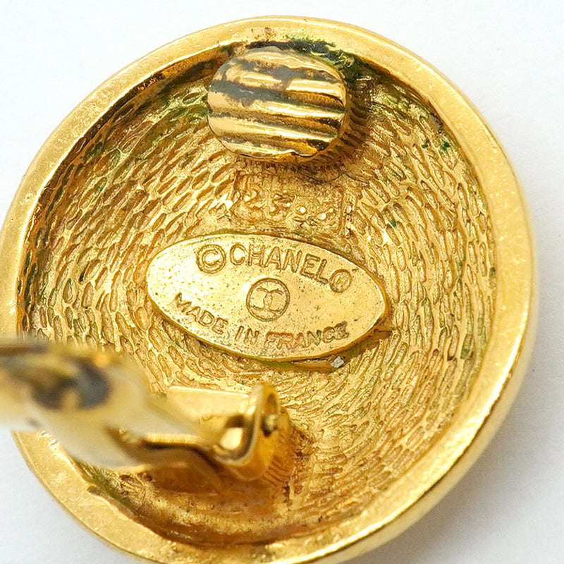 【6jfb0702】シャネル イヤリング ヴィンテージ ココマーク マトラッセ 丸型 サークル GPメッキ ゴールド【中古】レディース