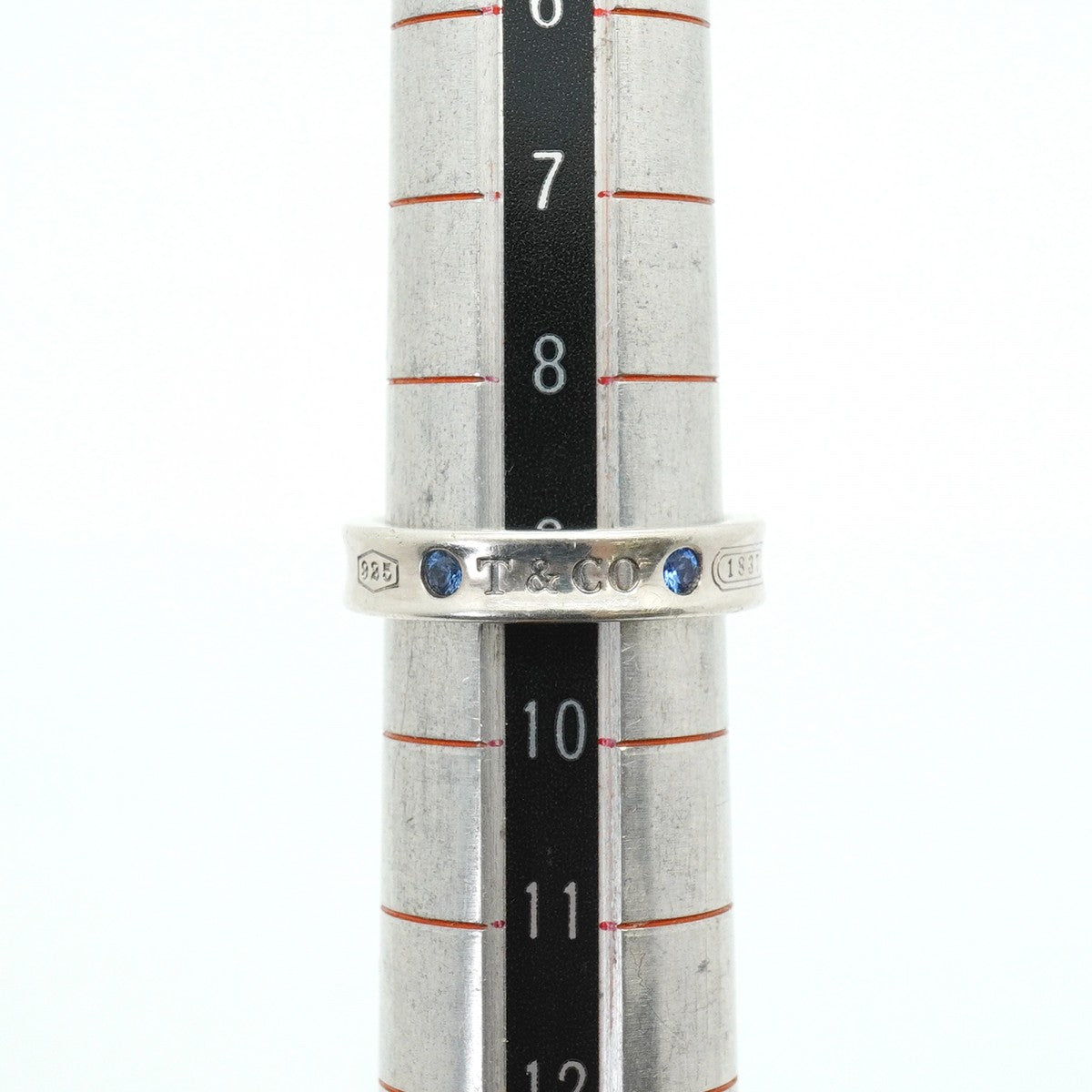 【6jfb0704】ティファニー リング ナロー シルバー925 サファイア ブルー 9号【中古】レディース