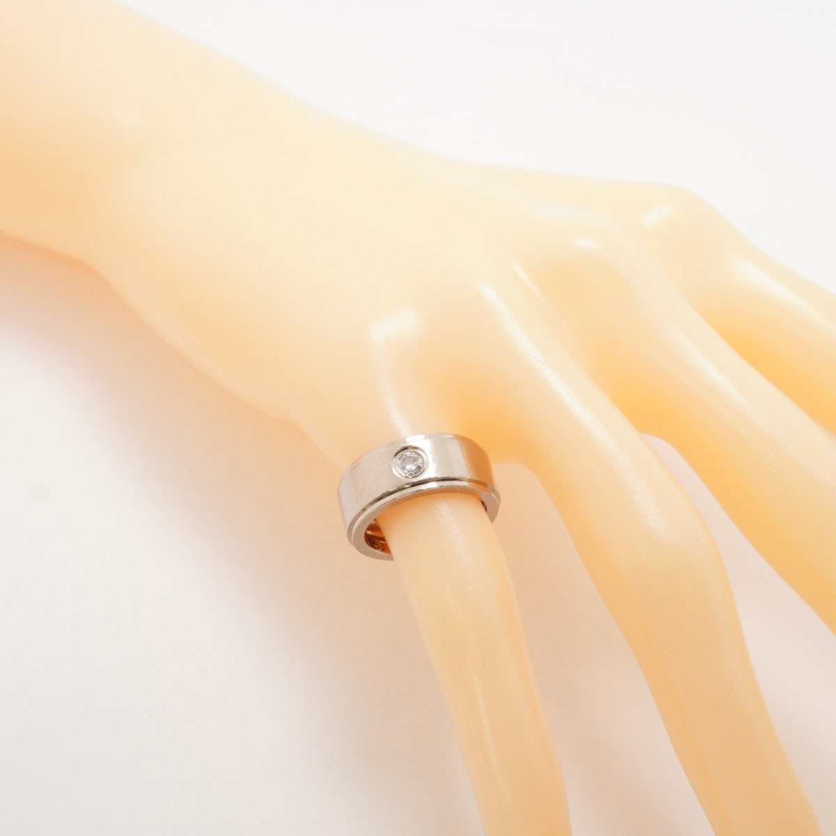 【6jfb0707】カルティエ リング フォーチュン 1PD K18WG ホワイトゴールド ダイヤモンド ＃50【中古】レディース