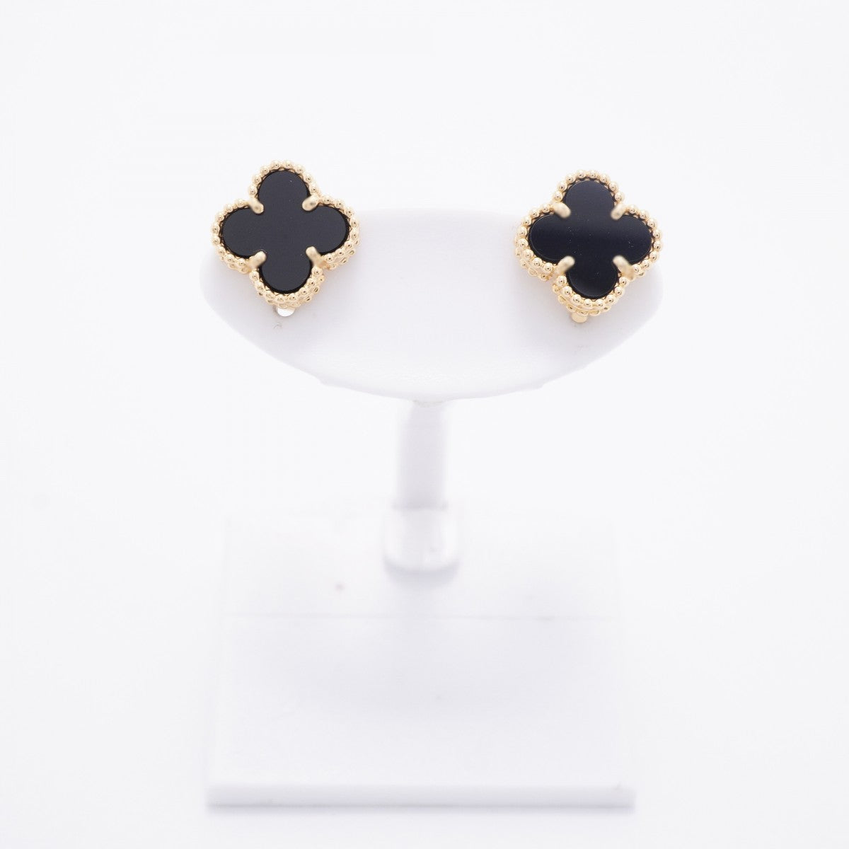 【6jfb0710】ヴァンクリーフ＆アーペル ピアス スウィート アルハンブラ K18YG イエローゴールド オニキス ブラック【中古】レディース