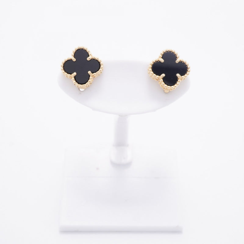 【6jfb0710】ヴァンクリーフ＆アーペル ピアス スウィート アルハンブラ K18YG イエローゴールド オニキス ブラック【中古】レディース