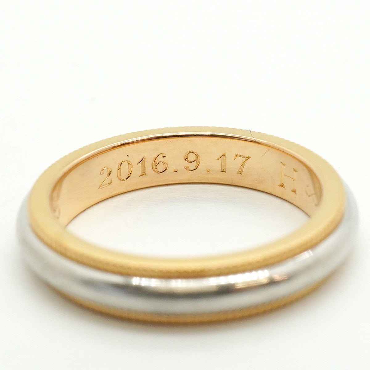 【6jfb0714】ティファニー リング ミルグレイン K18PG ピンクゴールド Pt950 プラチナ 6.5号【中古】レディース