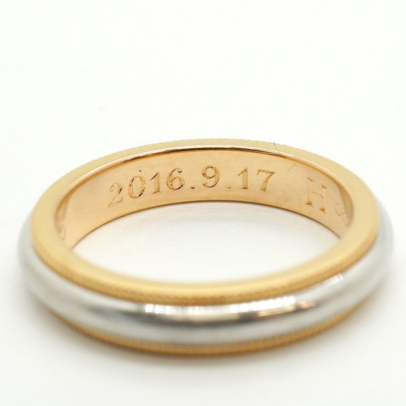 【6jfb0714】ティファニー リング ミルグレイン K18PG ピンクゴールド Pt950 プラチナ 6.5号【中古】レディース