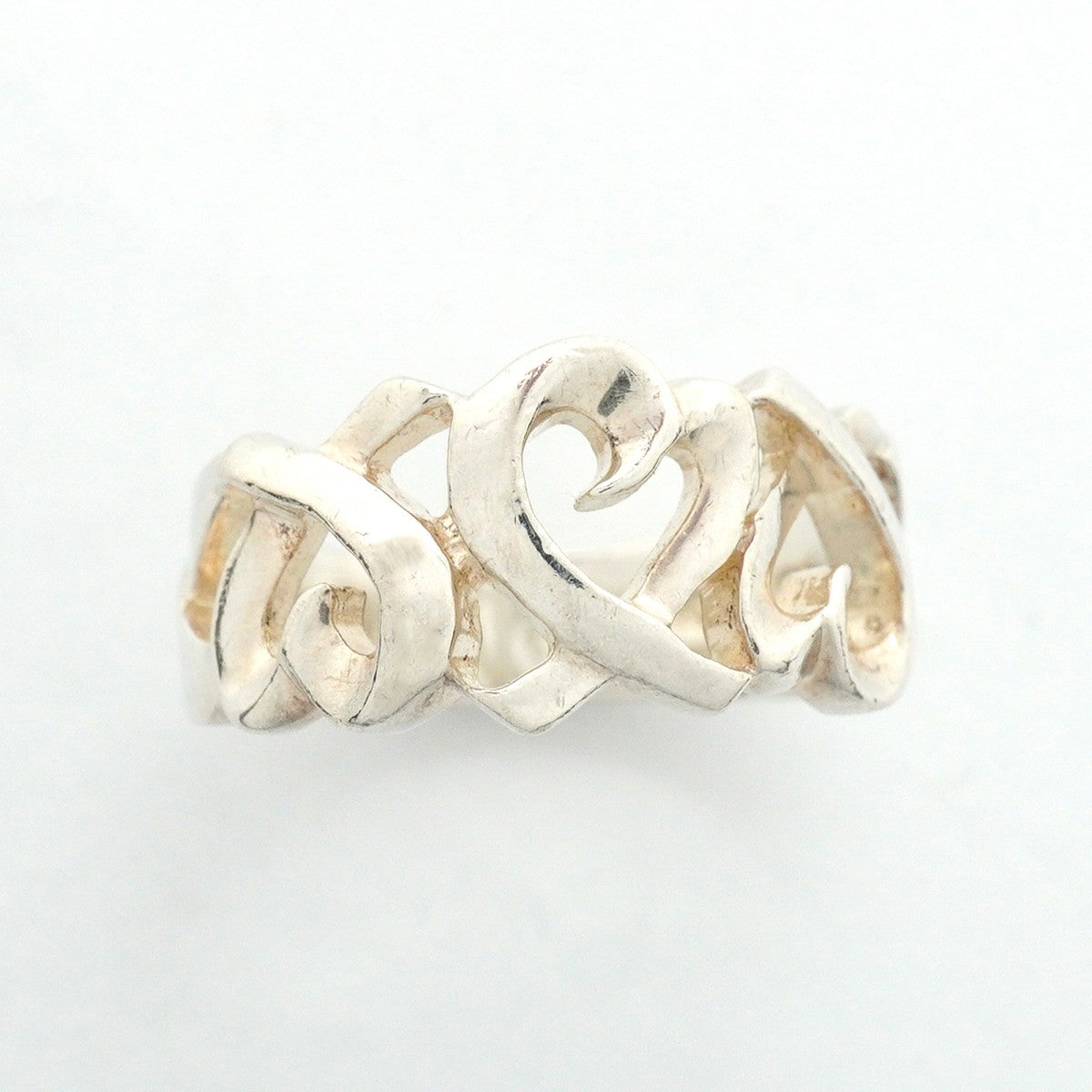 【6jfb0715】ティファニー リング トリプルラビングハート シルバー925 8.5号【中古】レディース