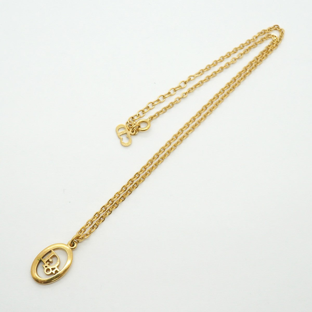 【6jfb0717】クリスチャンディオール ネックレス ディオールロゴ GPメッキ ゴールド【中古】レディース