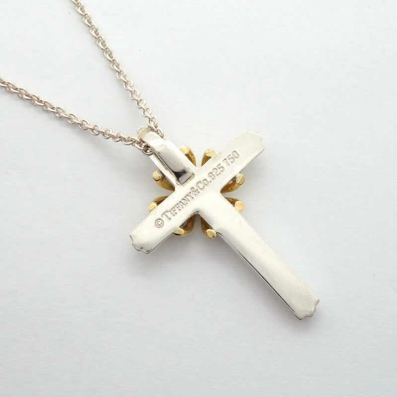 【6jfb0718】ティファニー ネックレス シグネチャークロス K18YG イエローゴールド シルバー925【中古】レディース
