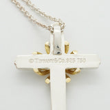 【6jfb0718】ティファニー ネックレス シグネチャークロス K18YG イエローゴールド シルバー925【中古】レディース
