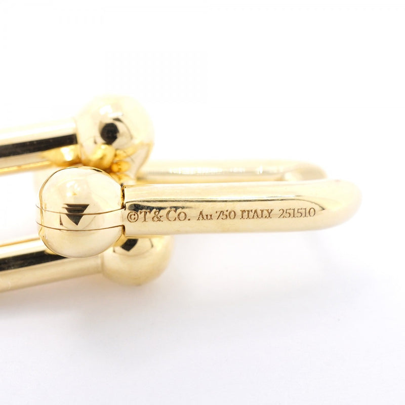【6jfb0724】ティファニー ピアス ハードウェア/ミディアムリンク K18YG イエローゴールド【中古】レディース