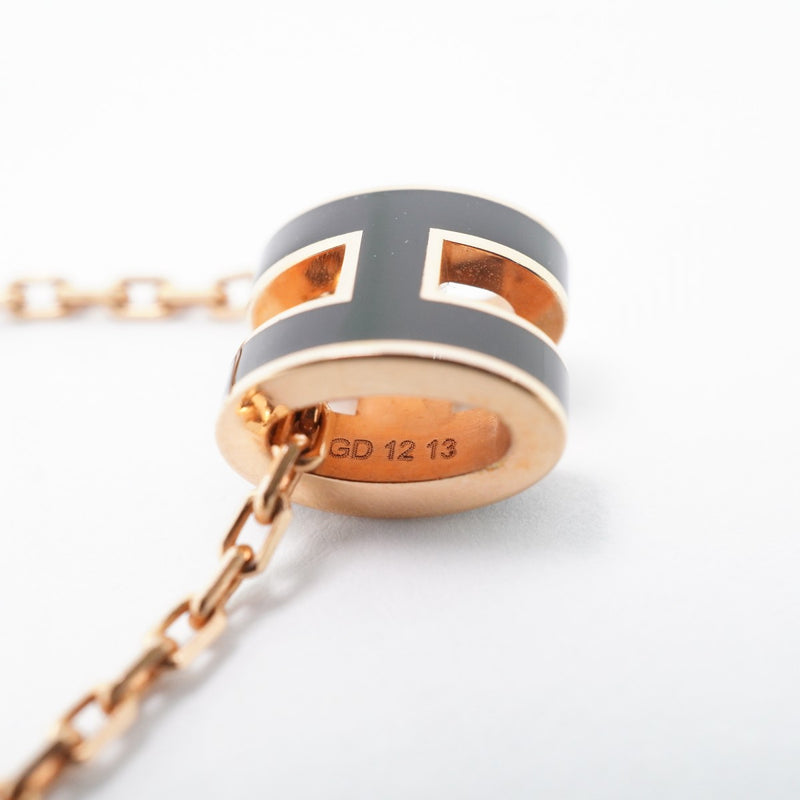【6jfb0728】エルメス ネックレス ミニポップアッシュ GPメッキ ブラック ピンクゴールド【中古】レディース
