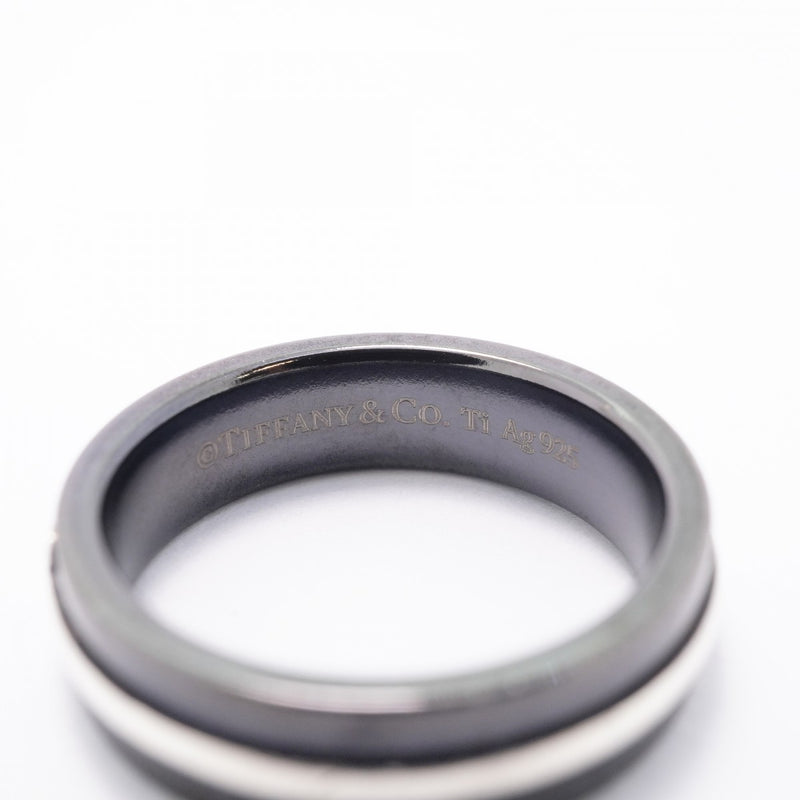 【6jfb0731-k】ティファニー リング T TWO シルバー925 チタン ブラック 14号【中古】レディース