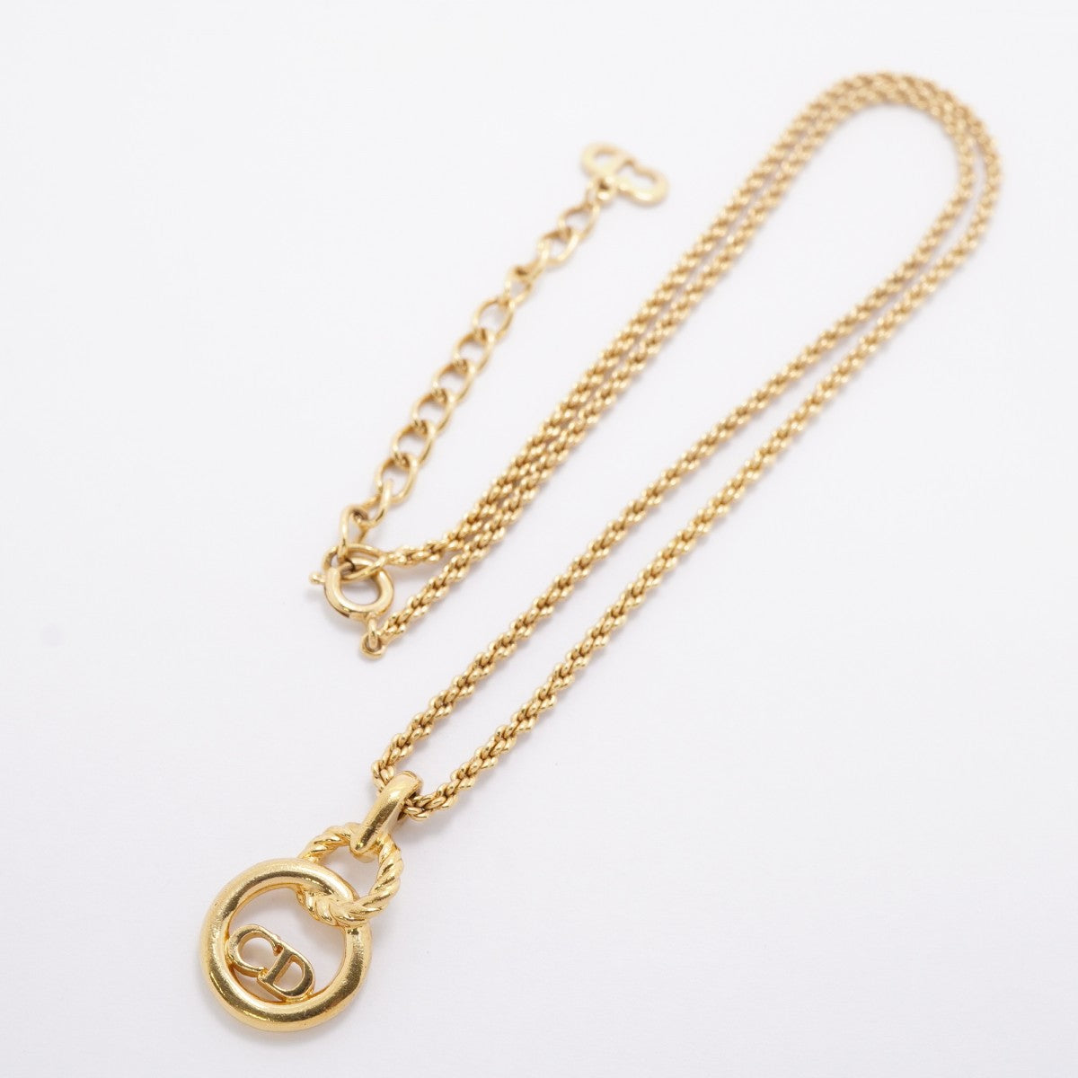 【6jfb0733-k】クリスチャンディオール ネックレス CDロゴ GPメッキ ゴールド【中古】レディース