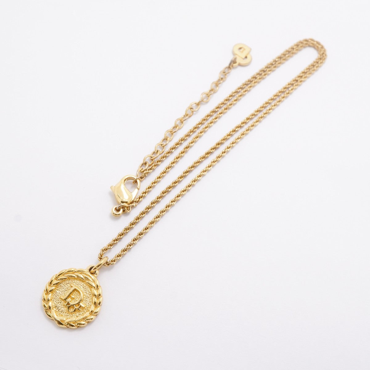 【6jfb0736-k】クリスチャンディオール ネックレス ディオールロゴ GPメッキ ゴールド【中古】レディース