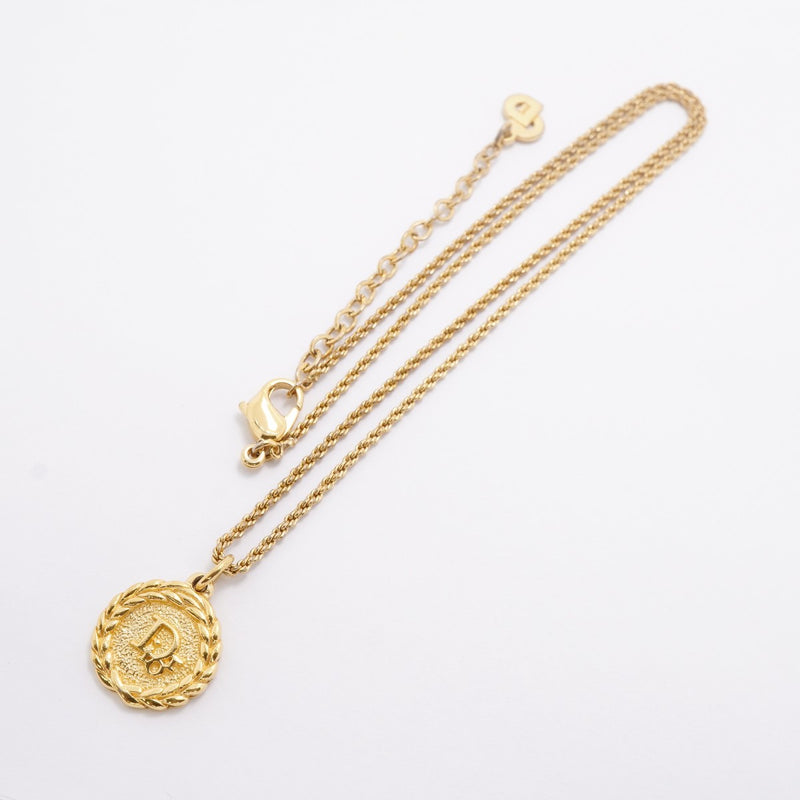 【6jfb0736-k】クリスチャンディオール ネックレス ディオールロゴ GPメッキ ゴールド【中古】レディース