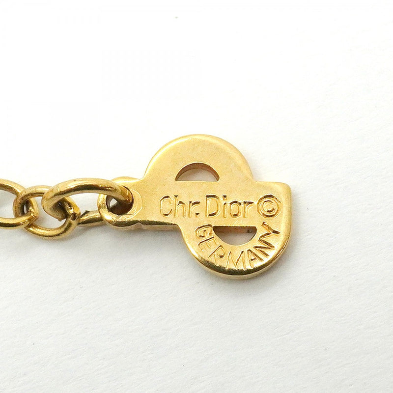【6jfb0741】クリスチャンディオール ネックレス エンブレム 丸型 サークル GPメッキ ゴールド【中古】レディース