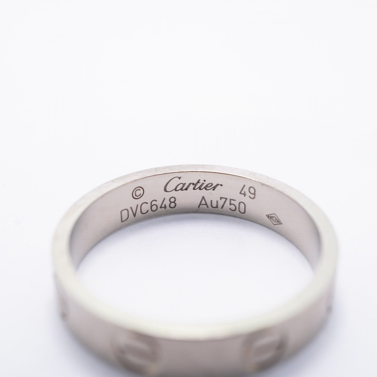 【6jfb0751】カルティエ リング ミニラブ K18WG ホワイトゴールド ＃49【中古】レディース