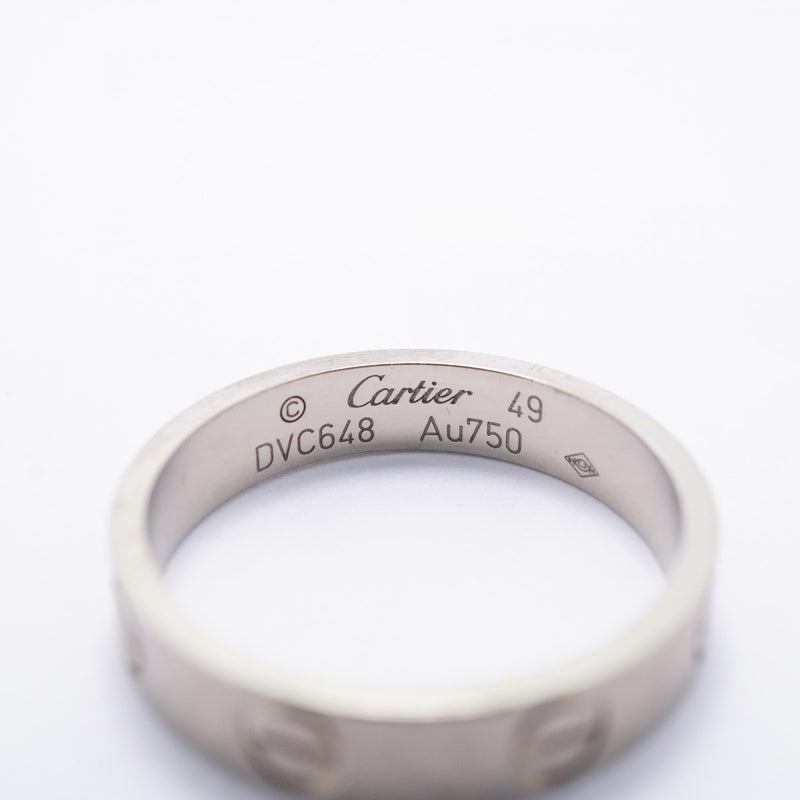 【6jfb0751】カルティエ リング ミニラブ K18WG ホワイトゴールド ＃49【中古】レディース