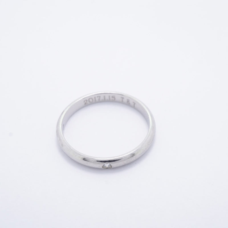 【6jfb0755】カルティエ リング クラシック 1PD Pt950 プラチナ ダイヤモンド ＃53【中古】レディース