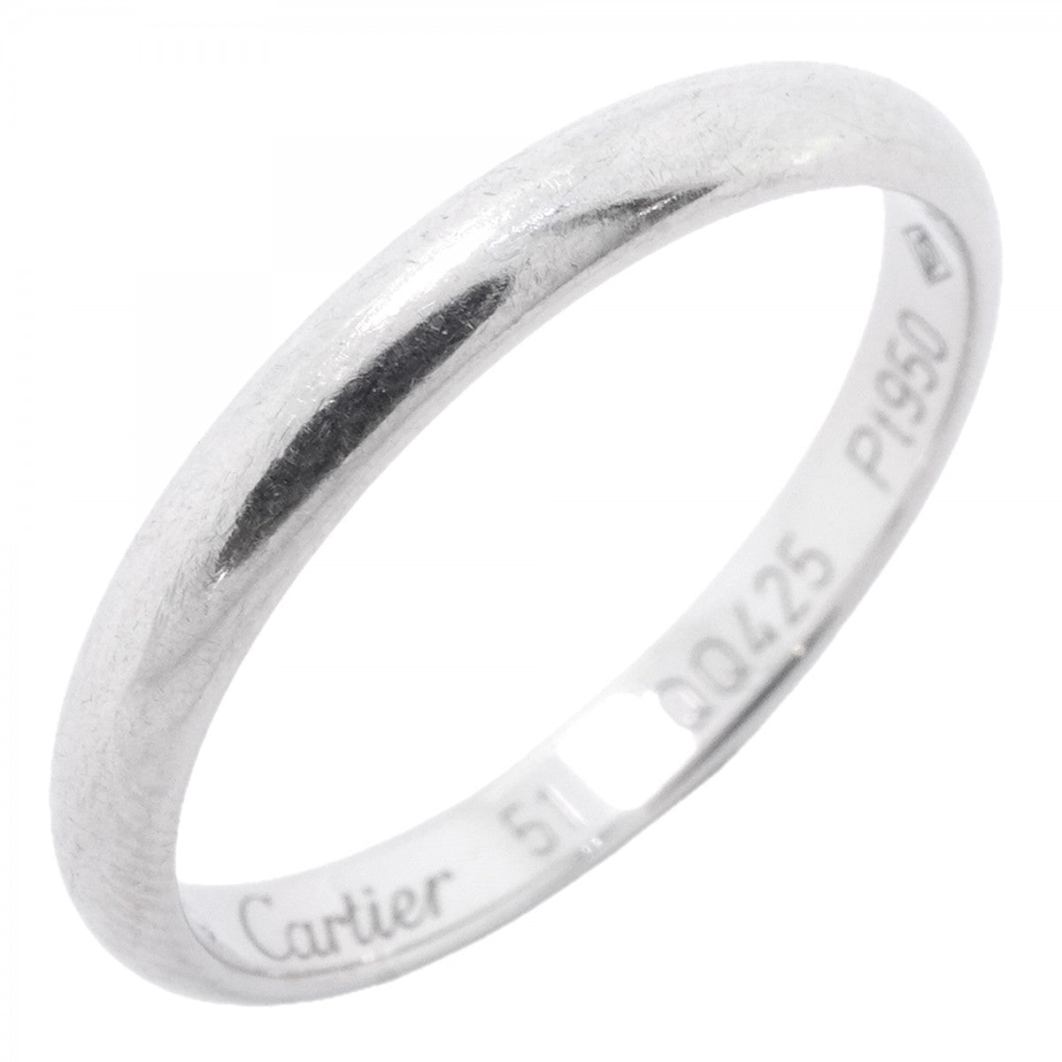 【6jfb0756】カルティエ リング クラシック Pt950 プラチナ ＃51【中古】レディース