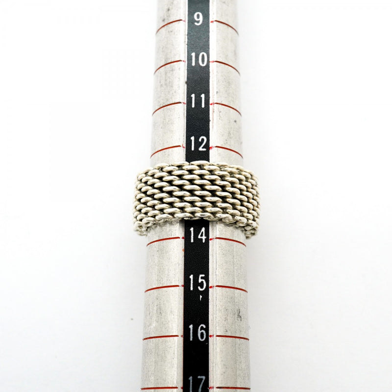 【6jfb0761】ティファニー リング サマセット/メッシュ シルバー925 13.5号【中古】レディース