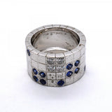【6jfb0771】カルティエ リング パイエット K18WG ホワイトゴールド ダイヤモンド サファイア ブルー ＃51【中古】レディース