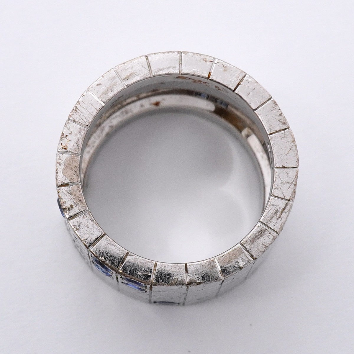 【6jfb0771】カルティエ リング パイエット K18WG ホワイトゴールド ダイヤモンド サファイア ブルー ＃51【中古】レディース